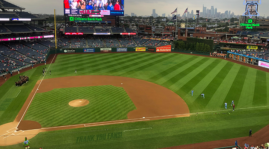 A view of the diamond at Citizens Bank Park