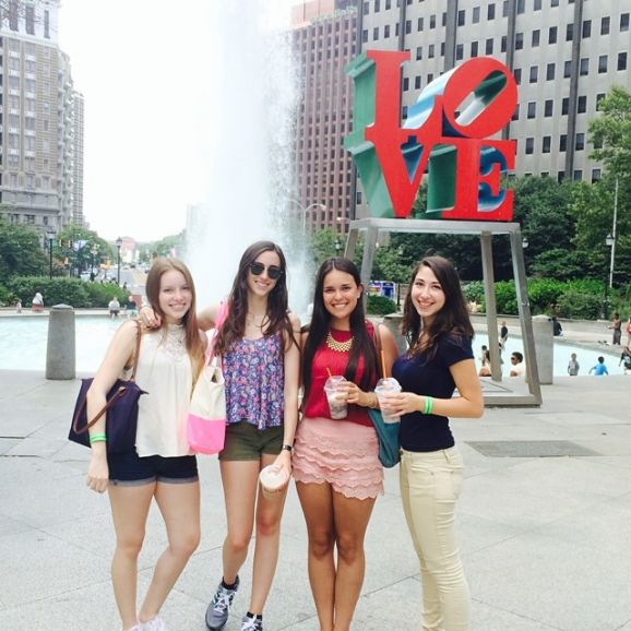 ELP students at Love statue