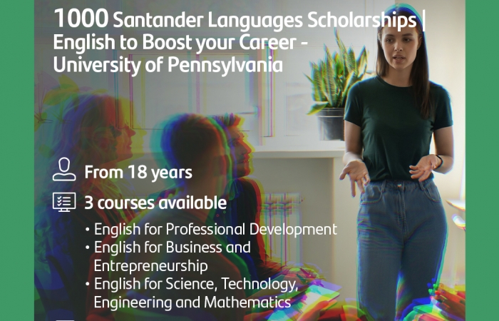 Banco Santander to give 1,000 scholarships for professional English course with the University of Pennsylvania