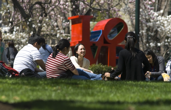 Photo of students on campus