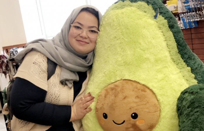 Marwa N. with a stuffed avocado